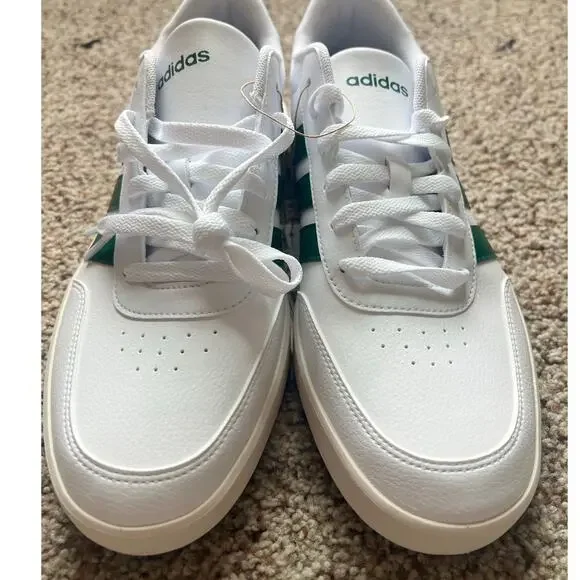 NWT ADIDAS Breaknet 3.0 Sneaker, Tennis Shoe, Men's Size 10, White/Green - Picture 5 of 9